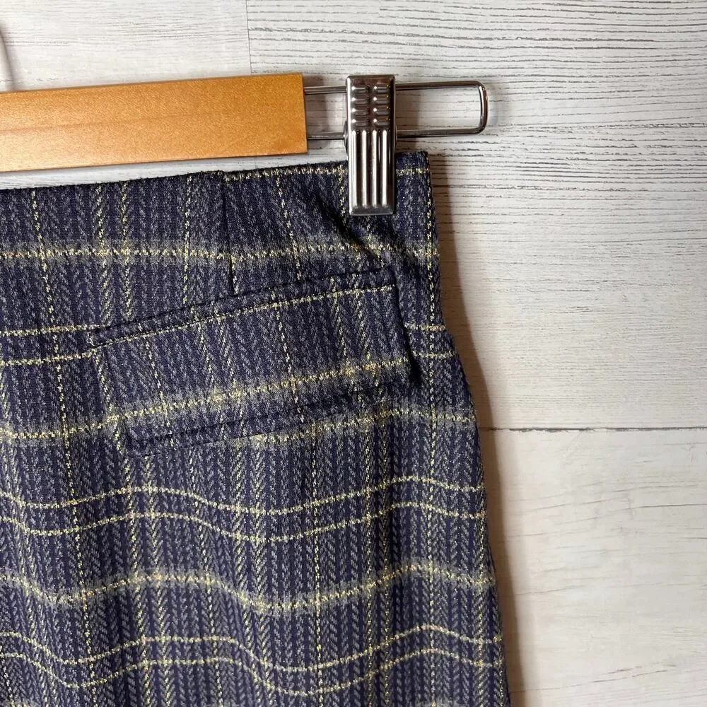 ModCloth Skirt Womens SZ Small Blue Sweet Silver Linings Plaid Mini School Girl